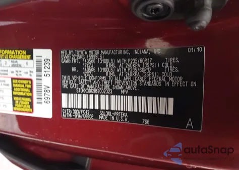 2011 Toyota Sienna Le V6 z USA, uszkodzony, nr VIN 5TDKK3DC9BS002323